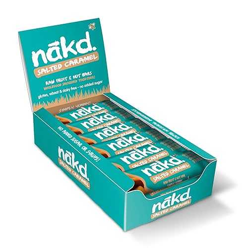 n・・kd. Nakd Bars, Salted Caramel Raw Fruit and Nuts, Gluten Free, Vegan 18 Count