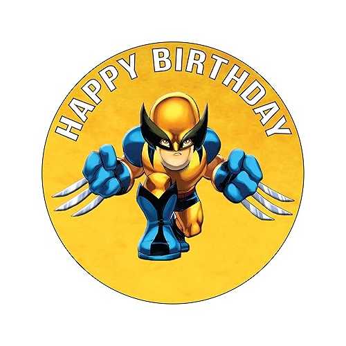 My Smart Choice 7.5 Inch Clawed Hero Cake Topper ? Round Edible Birthday Cake Decorations, Happy Birthday Cake