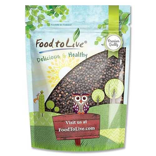 Food to Live - Whole Black Pepper, 4 Pounds Dried Peppercorns, Kosher, Vegan, Bulk Spice. Strong Pungent Flavor. Rich in Minerals. Great for Spicing, Seasoning. Perfect for Grinder Refill.