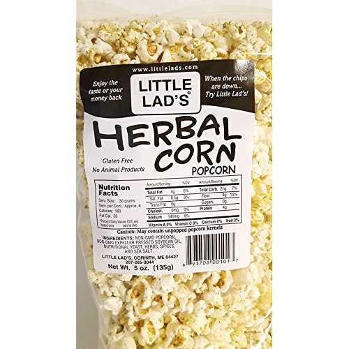 Little Lads ハーバルポップコーン、非遺伝子組み換え、グルテンフリー、メイン州産、5 オンス Box of Maine Little Lads Herbal Popcorn, NON-GMO, Gluten-Free, Maine Made, 5 oz.