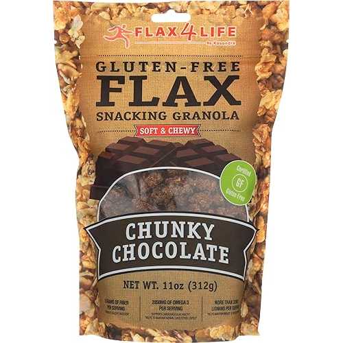 FLAX4LIFE グルテン無償性 スナッキング グラノーラ ホンブルグ帽\u0026チューイー、チャン足懸かり 黒茶、11 薬局衡オンス (6 個風呂敷き包み) FLAX4LIFE Gluten Free Snacking Granola Soft \u0026 Chewy, Chunky Chocolate, 11 Ounce (Pack of 6)