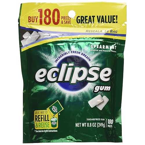 Eclipse スペアミント シュガーフリーガム 詰め替え用、180 個、8.8 オンス (2 個パック) Eclipse Spearmint Sugarfree Gum Refill, 180 Pieces, 8.8 Oz (Pack of 2)
