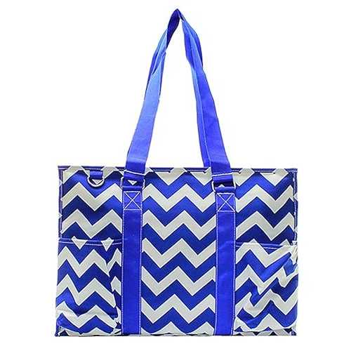 N. Gil All Purpose Organizer 18\" Large Utility Tote Bag (Chevron Royal Blue) NGIL N. Gil All Purpose Organizer 18\"" Large Utility Tote Bag (Chevron Royal Blue)"
