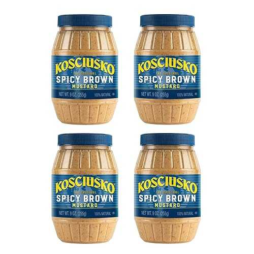 コジオスコ ゼスティ スパイシー ブラウン マスタード 9 オンス (4 個パック) Kosciusko Zesty Spicy Brown Mustard 9 Oz (Pack of 4)