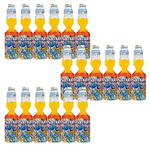 サンガリアラムネ、6.76液量オンス（オレンジ、18本） Sangaria Ramune, 6.76 Fluid Ounce (Orange, 18 Bottles)