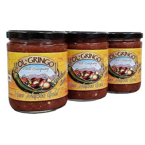 Ol Gringo Chile Company New Mexico Gold Salsa - MEDIUM (Three, 16-ounce jars)