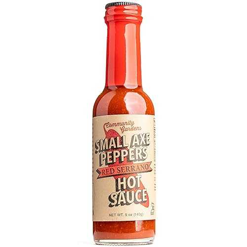 Small Axe Peppers Red Serrano Hot Sauce, 5 oz - All Natural, Kosher, non-GMO, Community Garden Grown Ghost Pepper Gourmet Hot Sauce, Featured on HOT ONES!画像