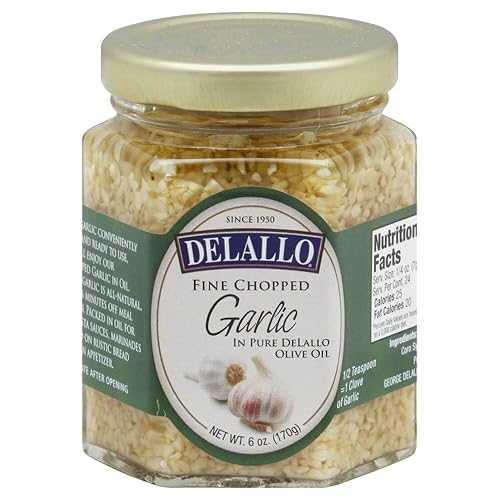 De Lallo ガーリックチョップドインオイル、8オンス瓶（12個パック） DeLallo De Lallo Garlic Chopped In Oil, 8-ounce Jars (Pack of 12)