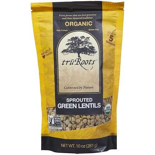 TruRoots - オーガニック発芽緑レンズ豆、10オンス TruRoots - Organic Sprouted Green Lentils, 10 Ounces