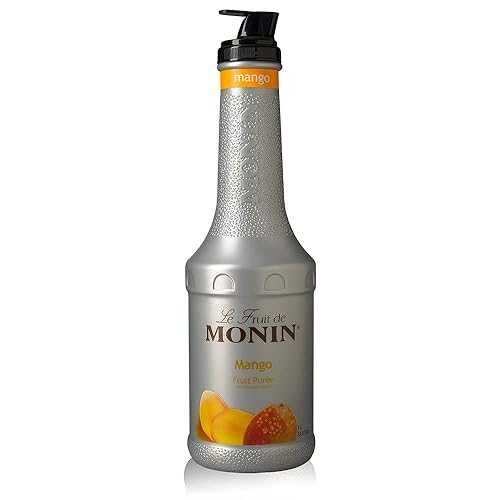 Monin - マンゴーピューレ、トロピカルで甘いマンゴーフレーバー、天然フレーバー、紅茶、レモネード、スムージー、カクテルに最適、非遺伝子組み換え、ビーガン、グルテンフリー (1 リットル) Monin - Mango Pur・・e, Tropical and Sweet Mango Flavor, Na
