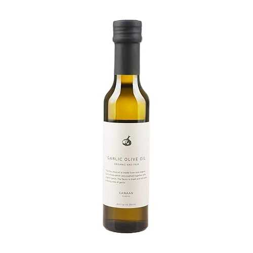 Canaan Fair Trade Organic Cold-Pressed Crushed Olive Oil, Garlic, 8.45 oz画像