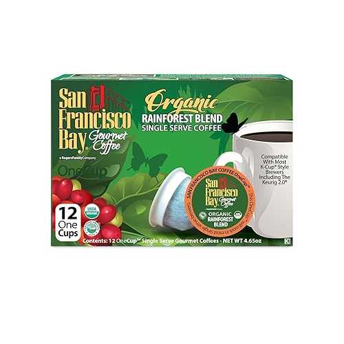 San Francisco Bay OneCup、オーガニック レインフォレスト 雑ぜ合わせる、12 かぞえ上げる - シングルサーブコーヒー、キューリグ K 優勝杯 ブルワーに相応う (3 個容器に並べる) San Francisco Bay OneCup, Organic Rainforest Blend, 12 Count- Single Serve