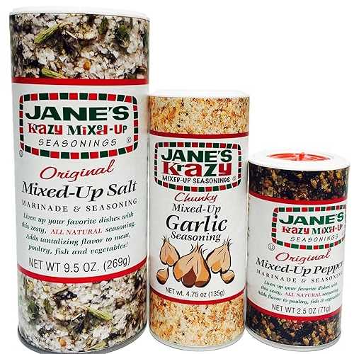 Jane's Krazy Mixed-Up Seasonings スーパーバンドル - 3 品目 - 塩/コショウ/ガーリック Jane's Krazy Mixed-Up Seasonings Super Bundle- 3 Items - Salt / Pepper / Garlic