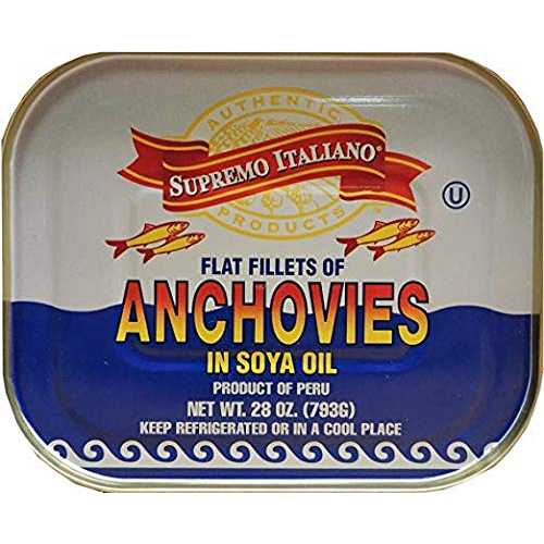 Supremo Italiano - アンチョビの大豆油漬け - 28 オンス Supremo Italiano - Anchovies in Soy Oil - 28 oz