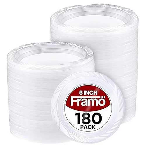 FRAMO Disposable Clear Plastic Dessert Plates 6 Inch (180 Pack) Microwaveable Small Plastic Plates In Bulk for Parties. Catering. BBQ, Travel 6,330円