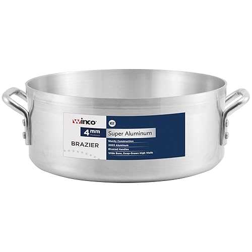 Winco USA Super Aluminum Braizer, Heavy Weight, 18 Quart, Aluminum