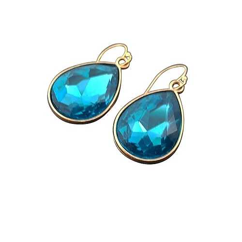 3 月の誕生石イヤリング - 14K ゴールドフィルド アクアマリン クリスタル ティアドロップ イヤリング - 彼女へのギフト CY Design Studio March Birthstone Earrings - 14k Gold Filled Aquamarine Crystal Teardrop Earrings - Gift for Her 6,242円