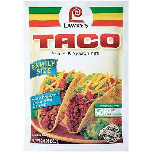 Lawry's Family Size Taco Spices & Seasonings Mix, 2 oz (Pack of 10)