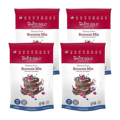 Extra White Gold Brownie Mix For Baking Desserts [Gluten Free] [Nut Free] [Free of the Top 14 Major Allergens] 14.1 Ounces (4 pack)画像