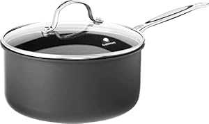 Cuisinart 6193-20 Chef's Classic Non-Stick Hard Anodized 3-Quart 3 Qt Saucepan, Black/Stainless Steel