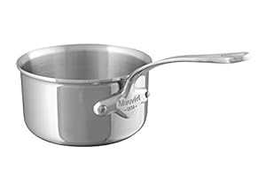 Mauviel M\u0027Cook 5-Ply Polished Stainless Steel Sauce Pan, And Cast Stainless Steel Handle, 0.8-クォート, Made In France