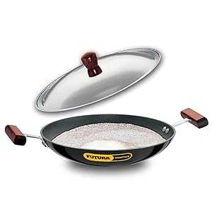HAWKINS Futura Non-Stick Appachatty Breakfast Pan with Stainless Steel Lid 8.66 IN|Glomarket