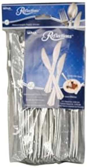Reflections Heavyweight Plastic Cutlery Knife, 7.5-Inch, Silver (8 packs of 40-Count)