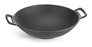 TableCraft CW30116 鋳鉄中華鍋、6クォート、ブラック TableCraft CW30116 Cast Iron Wok, 6 quart, Black