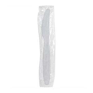 Karat U3521W 7.6\" Poly-Wrapped Heavy-Weight Disposable Knife, White (Pack of 1000)"