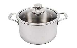 スイス ダイヤモンド プレミアム クラッド ダッチ オーブン 蓋付き - 6.3 QT。(9.5インチ)、シルバー Swiss Diamond Premium Clad Dutch Oven W/Lid - 6.3 QT. (9.5\