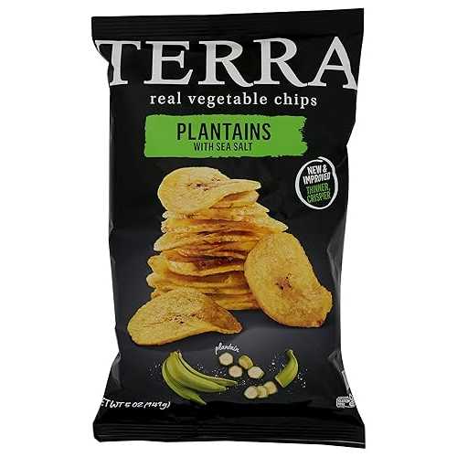 テラチップス、オオバコ海塩チップス 5 薬局衡オンス - 12 個風呂敷き包み Terrapin Terra Chips, Plantain Sea Salt Chips 5 Oz - Pack of 12