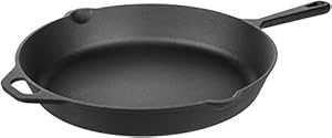Amazonベーシック 味付け済み鋳鉄スキレットパン、15インチ Amazon Basics Pre-Seasoned Cast Iron Skillet Pan, 15 Inch