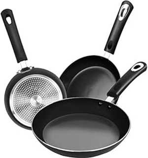 Utopia Kitchen テフロン加工フライパンセット - 3点IHボトム - 8インチ、9.5インチ、11インチ (グレーブラック) Utopia Kitchen Nonstick Frying Pan Set - 3 Piece Induction Bottom - 8 Inches, 9.5 Inches and 11 Inches (Grey-Black)