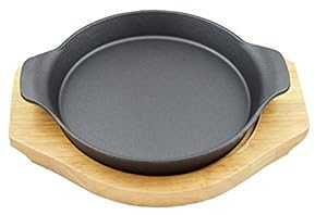 ラウンド鋳鉄セット、ラバーウッドアンダーライナー付き (8インチ) Sunrise Kitchen Supply Round Cast Iron Set W/Ruber Wood Underliner (8")｜Glomarket 8,247円