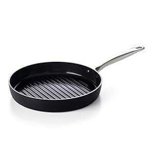 GreenPan Prime ミッドナイトハードアルマイト健康セラミックノンスティックブラックグリルパン、11インチ GreenPan Prime Midnight Hard Anodized Healthy Ceramic Nonstick Black Grill Pan, 11\\\