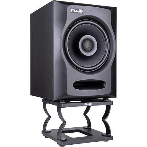 Fluid Audio DS8: 6 ~ 8 インチのスピーカー搭載スタジオ モニター用のデカップリング調整可能なモニター スタンド Fluid Audio DS8: Decoupling adjustable monitor stand for 6-8\