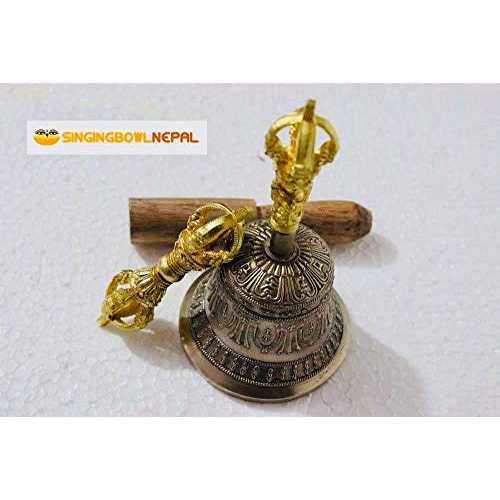 チベット仏教の瞑想ベルとドルジェセット - ダルマオブジェクト ネパールの啓発の鐘 6.5インチ Singing Bowl Nepal Tibetan Buddhist Meditation Bell and Dorje Set - Dharma Objects Bell of Enlightenment From Nepal 6.5 Inches 11,364円