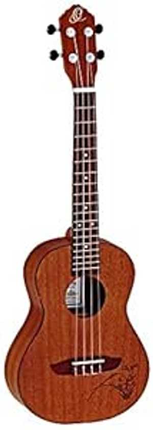 Ortega Guitars、4 弦 Bonfire シリーズ テナー ウクレレ、べっ甲バインディングとレーザー エッチング、右 (RU5MM-TE) Ortega Guitars, 4-String Bonfire Series Tenor Ukulele with Tortoise Binding and Laser Etching, Right (RU5MM-TE)