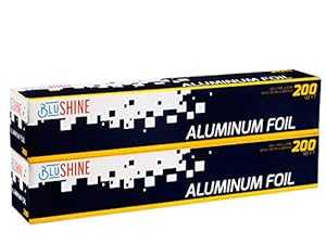 [ 2 個セット ] 12 インチ アルミホイル 200 平方フィート ロール - グリルに安全です BluShine [ Set Of 2 ] 12 Inch Aluminum Foil 200 Square Foot Roll - Safe for The Grill｜Glomarket