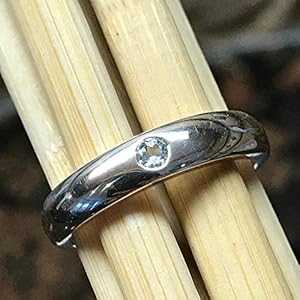 自然的 青碧 トパーズ色 925 益荒男 スターリング しろがね色 輪っか 大きさ 6 Natural Rocks by Kala Natural Blue Topaz 925 Solid Sterling Silver Ring Size 6