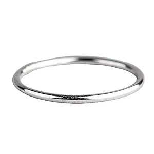 サイズ 10 スターリングシルバーのスムース スタッキング リング Melanie Golden Jewelry Size 10 Smooth Stacking Ring in Sterling Silver