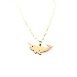 イッカク ネックレス - 上品な 14K ゴールドフィルド - 彼女へのギフト CY Design Studio Narwhal Necklace - Dainty 14k Gold Filled - Gift for Her｜Glomarket 9,668円