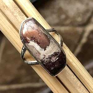 天然希少銅瑪瑙 925 ソリッド スターリング シルバー リング サイズ 6.75 Natural Rocks by Kala Natural Rarest Copper Agate 925 Solid Sterling Silver Ring Size 6.75