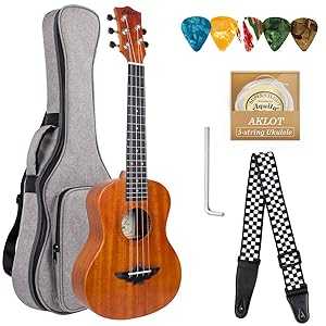 Tenor Ukulele, AKLOT 5 Strings Ukelele 26 inch Solid Mahogany Uke with Gig Bag Belt Extra Strings for New Beginners Starters or Professionals 21,491円