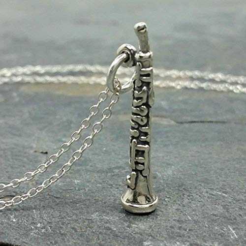 オーボエ チャーム ネックレス - 925 スターリング シルバー、18 インチ EnCharmed Oboe Charm Necklace - 925 Sterling Silver, 18\