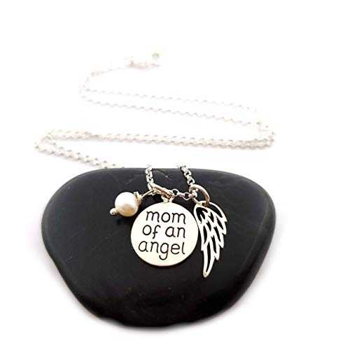 天使のママ ネックレス - スターリングシルバー ジュエリー - 流産記念碑 CY Design Studio Mom of an Angel Necklace - Sterling Silver Jewelry - Miscarriage Memorial
