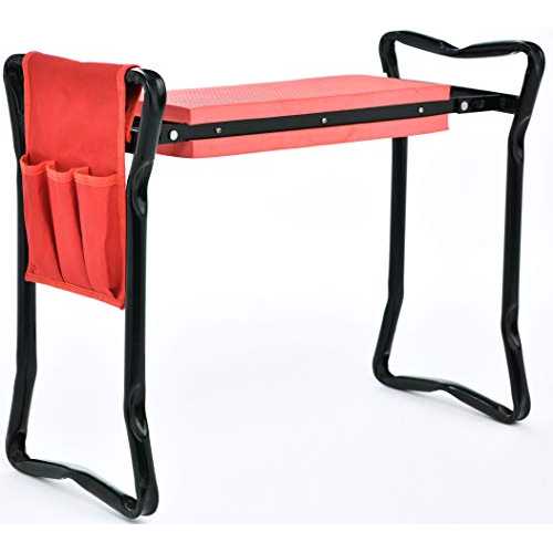 TABOR TOOLS TR2A ガーデンニーラーとシートベンチ、ツールバッグポーチとフォームパッドクッション付き、ニーリングベンチオプション付きワークシート、軽量折りたたみスツール、ガーデニング用ポータブル屋外ニーラー。 TABOR TOOLS TR2A Garden Kneeler and Sea|Glomarket