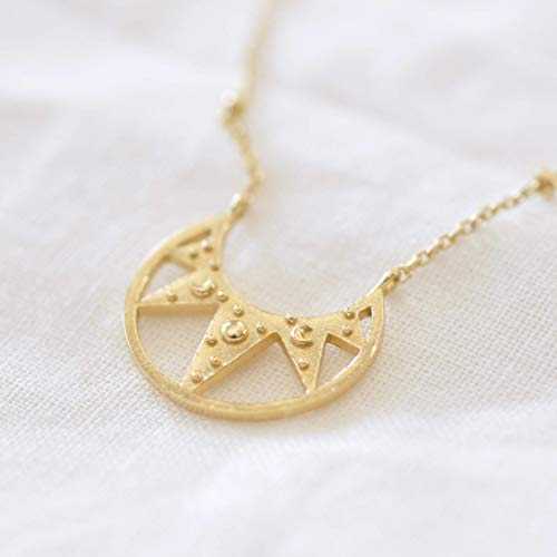 ゴールド仕上げのスターリングシルバーのモダンな太陽のネックレス Jamber Jewels Modern Sun Necklace in Sterling Silver with Gold Finish