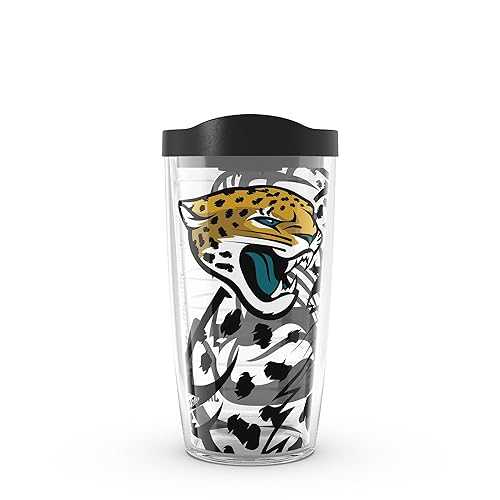 Tervis Made in USA Double Walled NFL Jacksonville Jaguars Insulated Tumbler Cup Keeps Drinks Cold & Hot, 16oz, Genuine