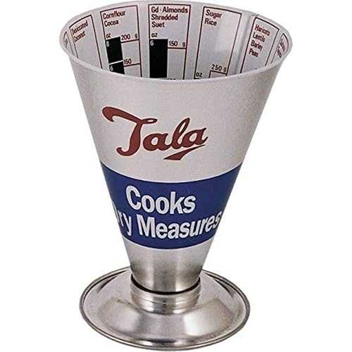 Tala Cooks かわき切る食料雑貨類位置づける、しろがね色/赤いこと/青味 Tala Cooks Measure Dry Ingredients, Silver/Red/Blue